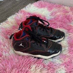 Jordan Kids Black and Red Sneakers